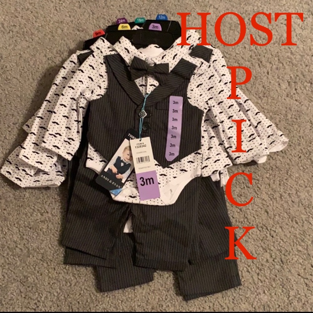 3 piece vest set w/ mustaches